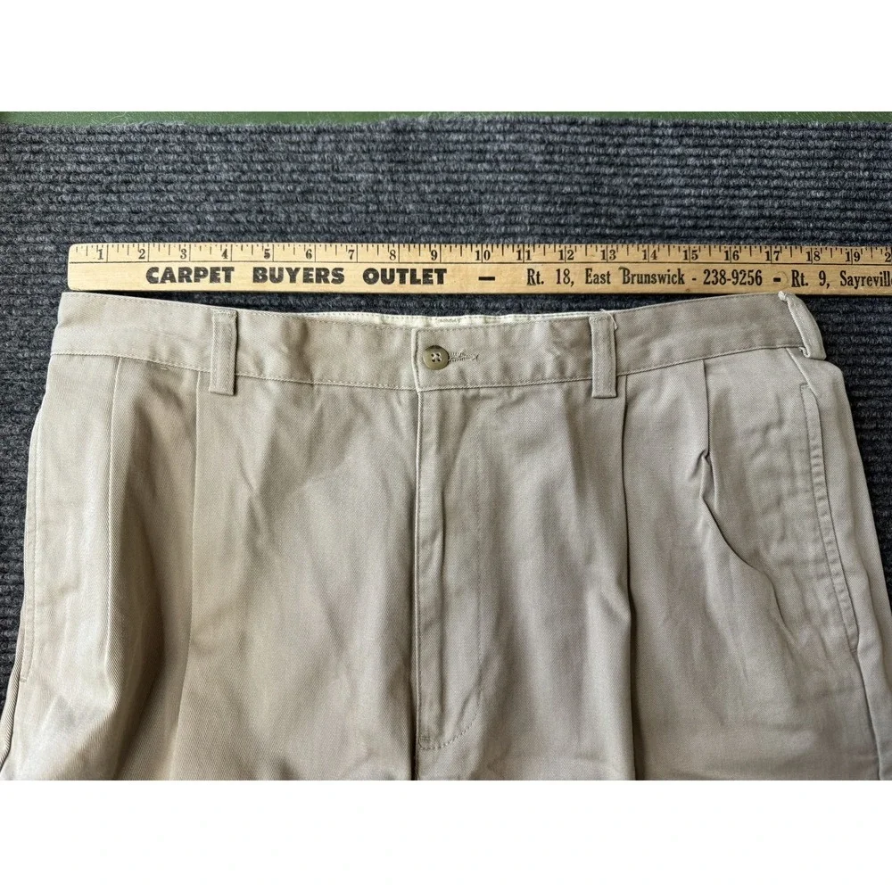 Polo Ralph Lauren Hammond Chino Pants Vintage 35x32 Khaki Cuffed Pleated Baggy